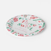 クリスマスキャンディ3は甘い3歳の誕生日 ペーパープレート (アングル)