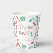 クリスマスキャンディ3は甘い3歳の誕生日 紙コップ (正面)