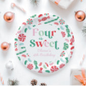 クリスマスキャンディ4は甘い4歳の誕生日 ペーパープレート