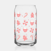 クリスマスキャンディ、コーヒーカップ、ジンジャーパン ガラス缶 (正面)