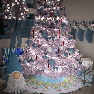 クリスマスキャンディ ブラッシュドポリエステルツリースカート