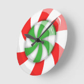 クリスマスキャンディ ラウンド壁時計 (傾斜)