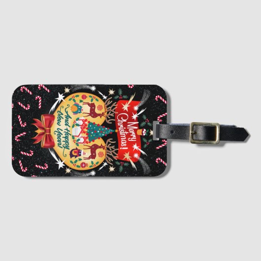 クリスマスキャンディ ラゲッジタグ (正面横)