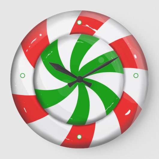 クリスマスキャンディ ラージ壁時計 (正面)