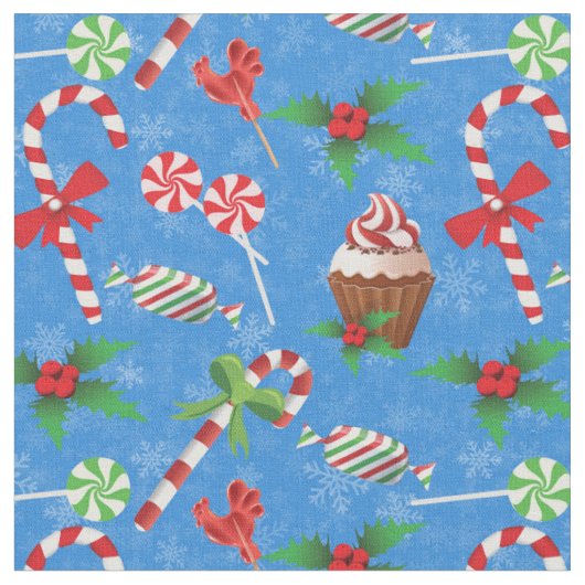 クリスマスキャンディ、棒つきキャンデー、ケーキ ファブリック (クローズアップ)