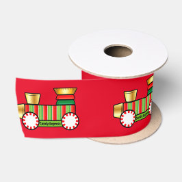 クリスマスキャンデーの列車は3つをinに表現します サテンリボン