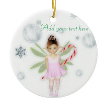 クリスマスキャンデーの妖精のカスタマイズ可能なオーナメント