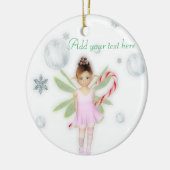 クリスマスキャンデーの妖精のカスタマイズ可能なオーナメント セラミックオーナメント (左)