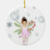 クリスマスキャンデーの妖精のカスタマイズ可能なオーナメント セラミックオーナメント (裏面)