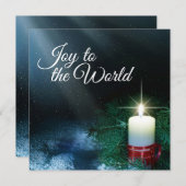 クリスマスキャンドルとカスタマイズ可能な家族写真 シーズンカード (正面/裏面)