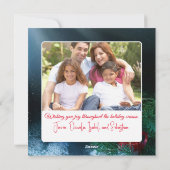 クリスマスキャンドルとカスタマイズ可能な家族写真 シーズンカード (裏面)