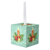 クリスマスキャンドルとキラキラ キューブオーナメント (裏面アングル)