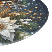 クリスマスキャンドルとポインセタス カッティングボード (角)