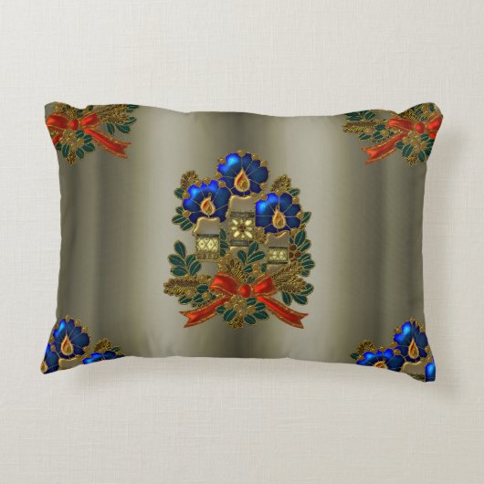 クリスマスキャンドルとリース アクセントクッション (裏面)