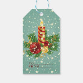 クリスマスキャンドルと雪片テンプレート ギフトタグ (裏面)