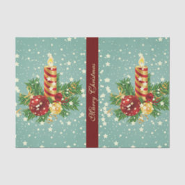 クリスマスキャンドルと雪片 薄葉紙