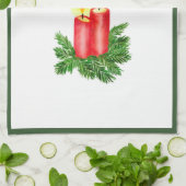 クリスマスキャンドルのスピリットは平和と喜びを愛する キッチンタオル (折り畳み)