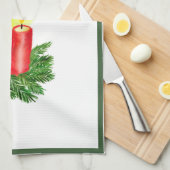 クリスマスキャンドルのスピリットは平和と喜びを愛する キッチンタオル (四つ折り)