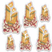 クリスマスキャンドルのビニールカットシール シール (正面)