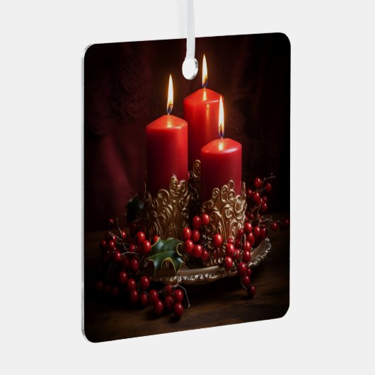 クリスマスキャンドルアレンジメント休日オーナメント メタルオーナメント (正面右)