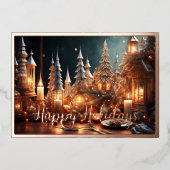 クリスマスキャンドルズビレッジグレータブレスケープホテル 箔シーズンカード (正面)