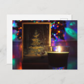 クリスマスキャンドルセッティング。祝日葉書 シーズンポストカード (正面/裏面)