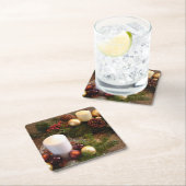 クリスマスキャンドルセンターピース スクエアペーパーコースター (インサイチュ)