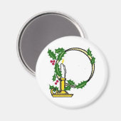 クリスマスキャンドルデザイン マグネット (正面/裏面)