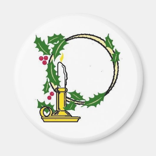 クリスマスキャンドルデザイン マグネット (正面)