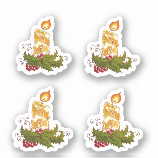 クリスマスキャンドルビニールカットシール シール (正面)