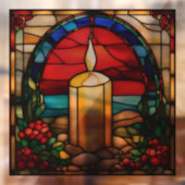 クリスマスキャンドルフェイクステンドグラスの窓にしがみつく ウィンドウサイン (シート2)