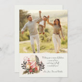 クリスマスキャンドルフォトホリデーカード シーズンカード (正面/裏面)