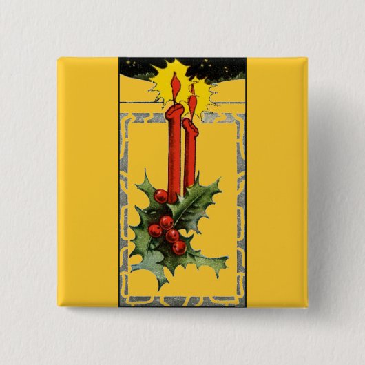 クリスマスキャンドルボタン 缶バッジ (正面)