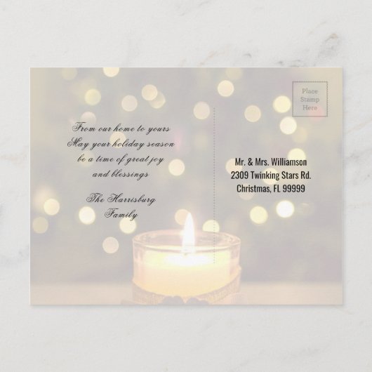 クリスマスキャンドルメッセージメール宛先 シーズンポストカード (裏面)