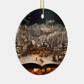クリスマスキャンドルライトストーリーブックマウンテンビレッジ セラミックオーナメント (右)