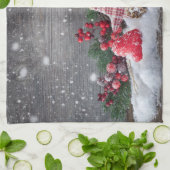 クリスマスキャンドルランタン キッチンタオル (折り畳み)