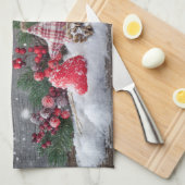 クリスマスキャンドルランタン キッチンタオル (四つ折り)