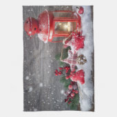 クリスマスキャンドルランタン キッチンタオル (縦)