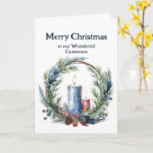 クリスマスキャンドルリースのお客様 カード (黄色い花)