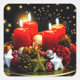 クリスマスキャンドルリース装飾 スクエアシール
