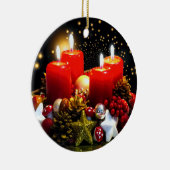 クリスマスキャンドルリース装飾 セラミックオーナメント (右)