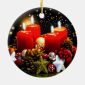 クリスマスキャンドルリース装飾 セラミックオーナメント (裏面)