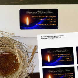 クリスマスキャンドルワイド差出人住所ラベル ラベル