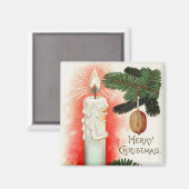 クリスマスキャンドルヴィンテージ磁石 マグネット (正面/裏面)