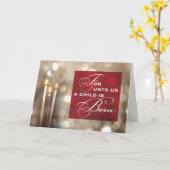 クリスマスキャンドル宗教的キリスト教子供 カード (黄色い花)