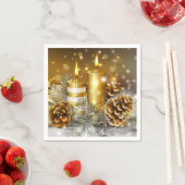 クリスマスキャンドル紙ナプキンス スタンダードカクテルナプキン (インサイチュ)