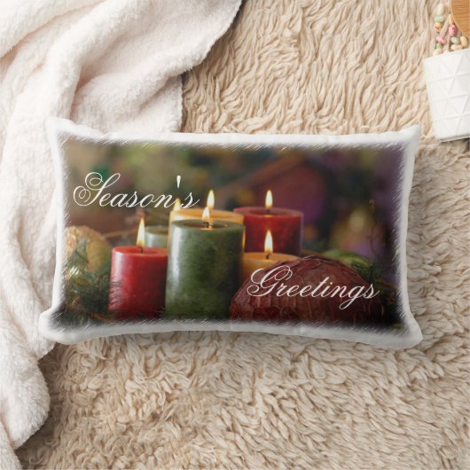 クリスマスキャンドル装飾用クッション ランバークッション (ブランケット)