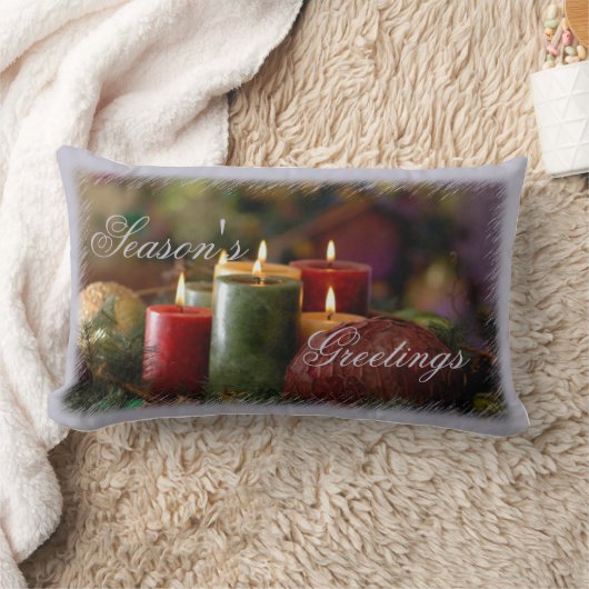 クリスマスキャンドル装飾用クッション ランバークッション (ブランケット)