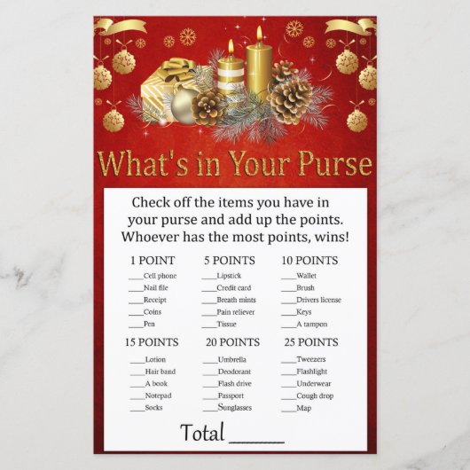 クリスマスキャンドル財布ゲームの中に何があるか (正面)