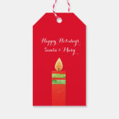 クリスマスキャンドル赤い緑のギフトラベル ギフトタグ (裏面)